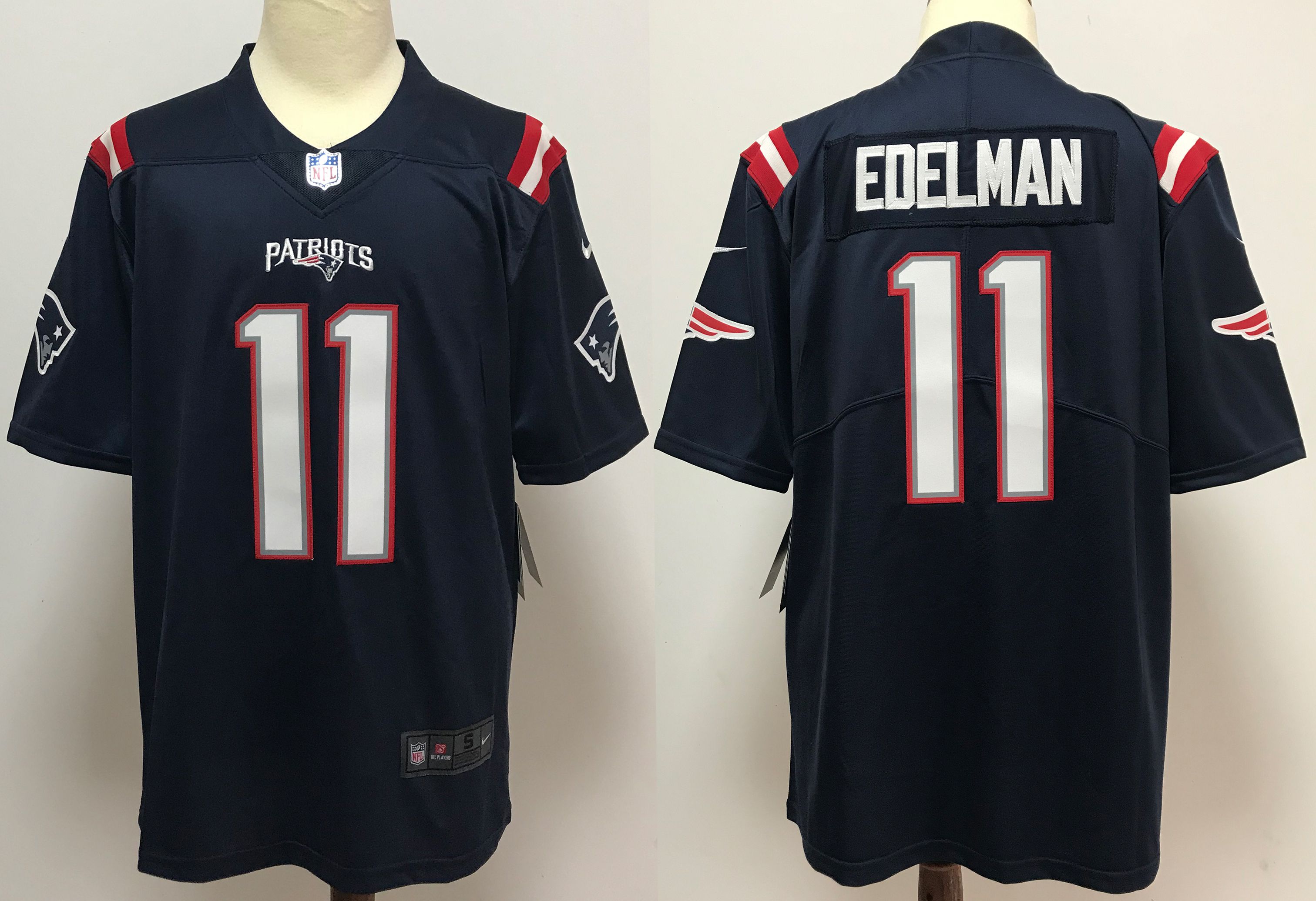 Men New England Patriots 11 Edelman Blue Nike Vapor Untouchable Stitched Limited NFL Jerseys